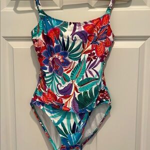 Woman’s floral one piece swimsuit